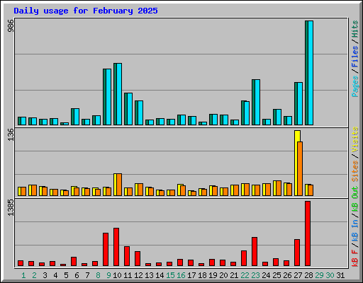 Daily usage for February 2025