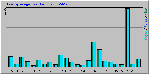Hourly usage for February 2025