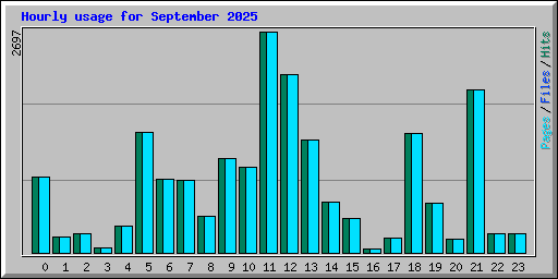 Hourly usage for September 2025
