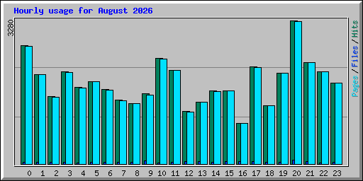 Hourly usage for August 2026